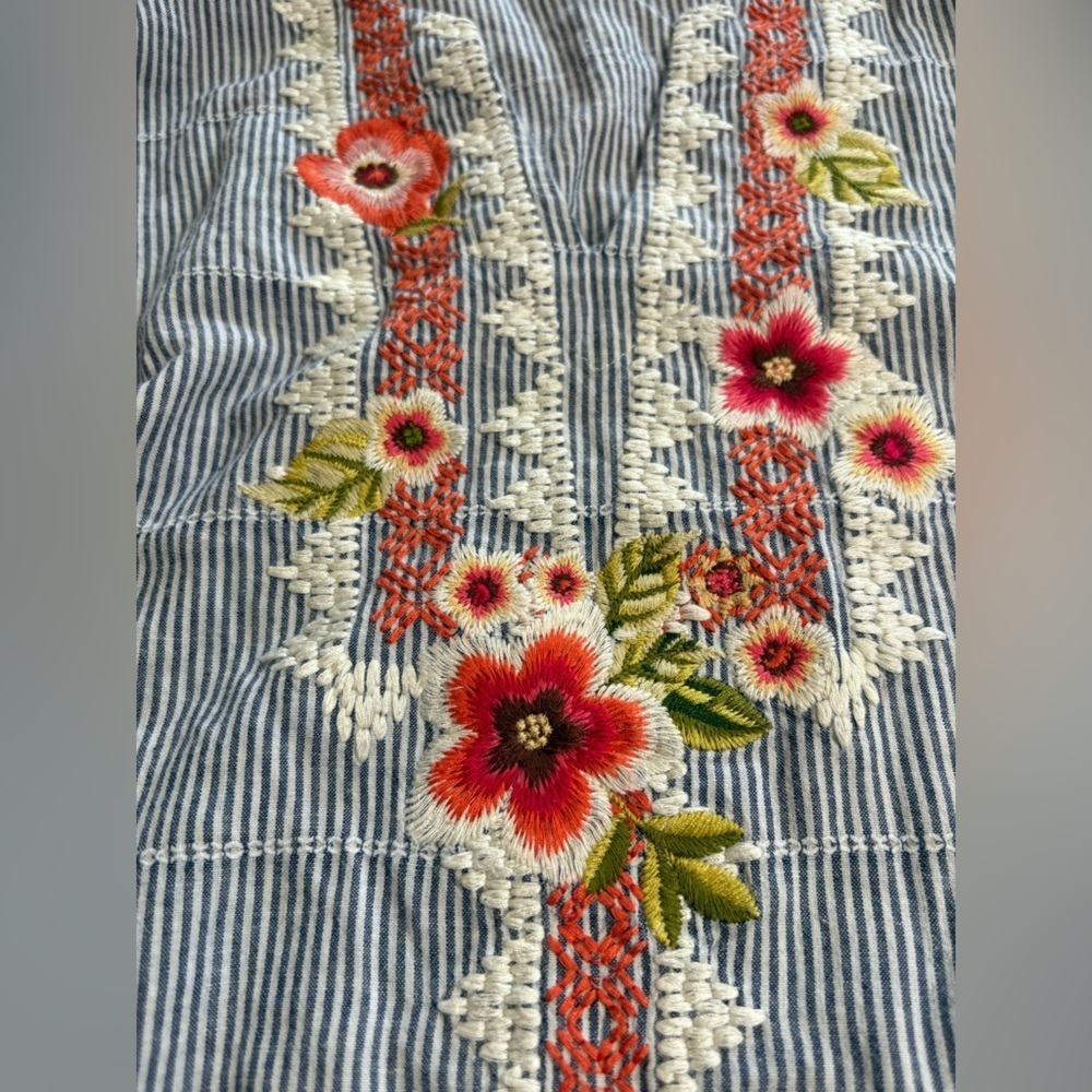 EUC Spartina 449- Embroidered Floral Kaftan. Size M - Picture 7 of 9